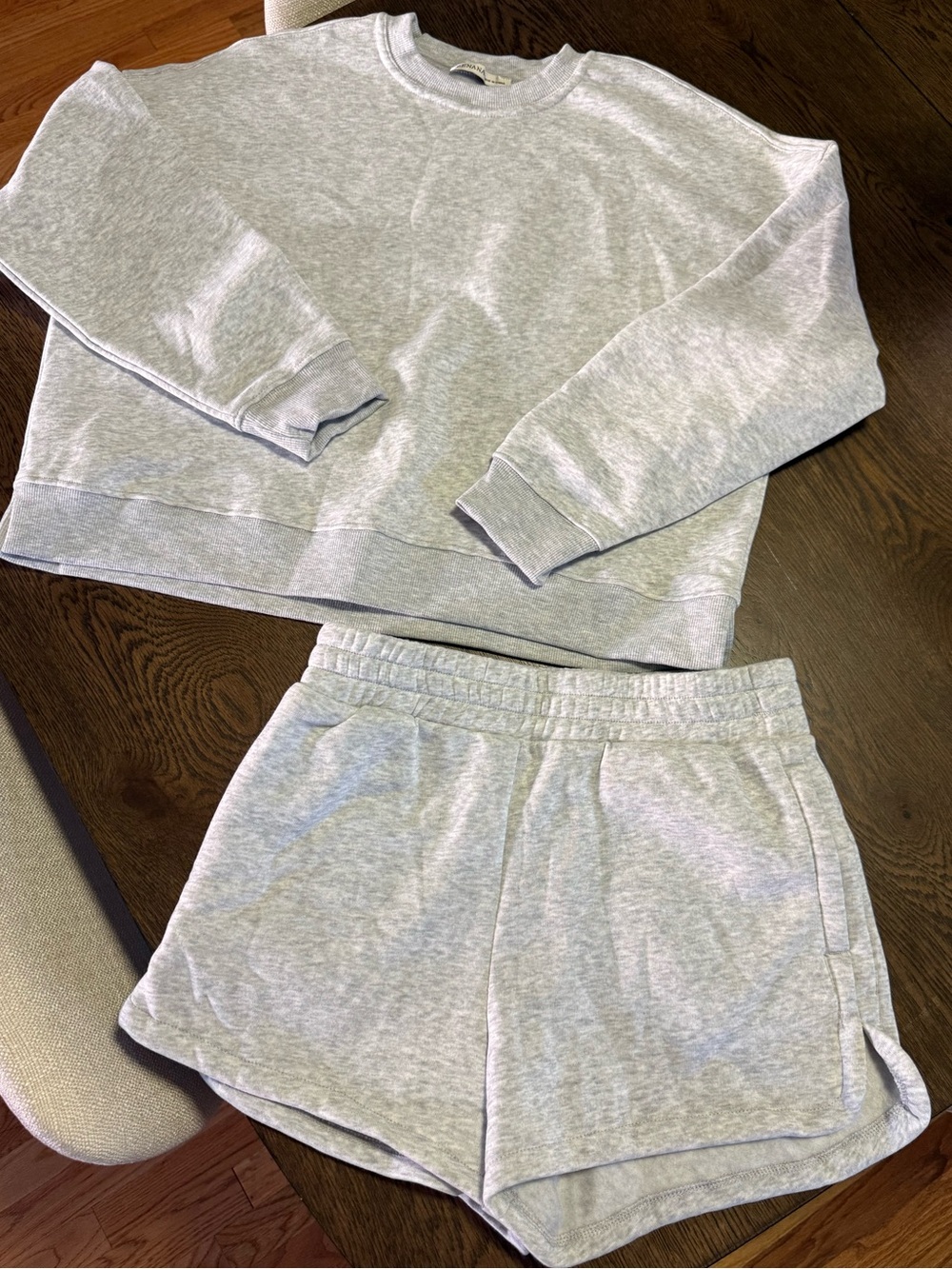 NEW Zenana Scuba Long Sleeve Sweatshirt and Shorts Set